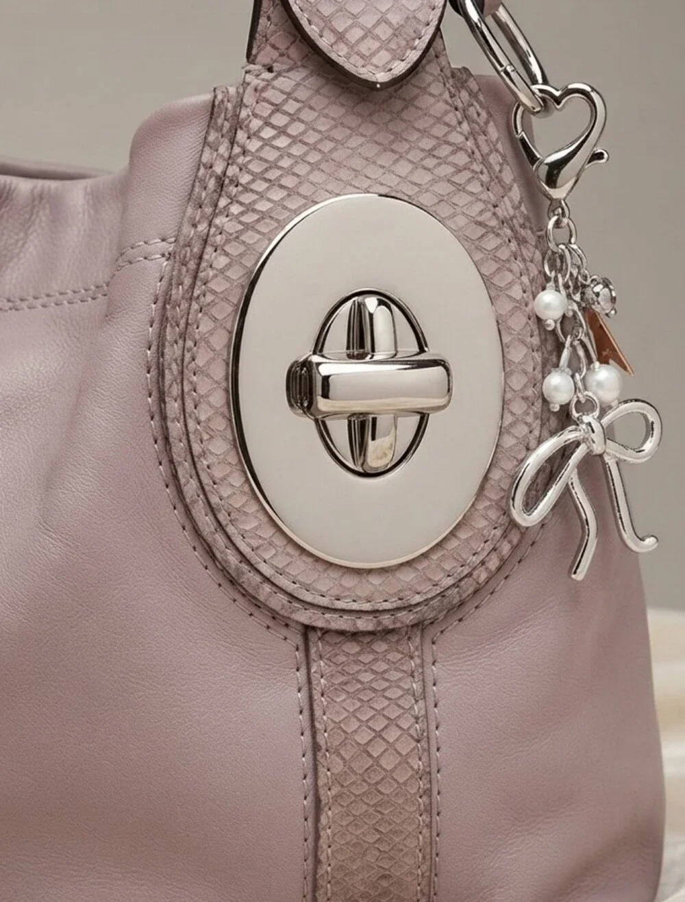 Title:🚨 RARE Pastel Lilac Coach Penelope Trimmed Hobo Bag w/ Snake Accent 🚨